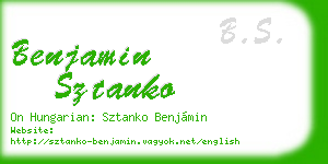 benjamin sztanko business card